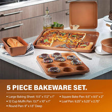 Load image into Gallery viewer, 20-Piece Aluminum Ti - Ceramic Nonstick Cookware and Bakeware Set in Graphite