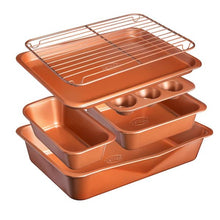 Load image into Gallery viewer, StackMaster 21-Piece Aluminum Cast Textured Ceramic Nonstick Cookware and Bakeware Set with Utensils