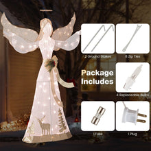 Load image into Gallery viewer, Tangkula 5 FT Lighted Christmas Angel, Outdoor Pre - lit 3D Glittered Angel with 100 Warm White Lights