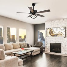 Load image into Gallery viewer, Parrot Uncle 52 - Inch Contemporary Chrome Ceiling Fan with Integrated LED Lights and Remote Control