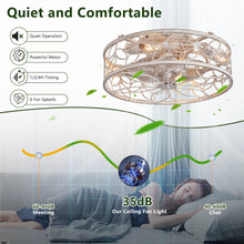 Load image into Gallery viewer, QHTX 18 - Inch White Vintage Caged Ceiling Fan with Remote Control