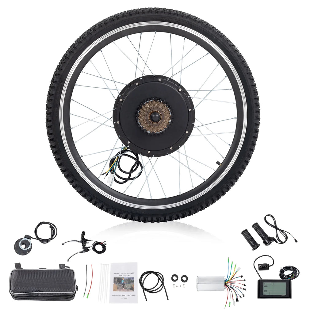 Ktaxon 48V 1000W Electric Bicycle Motor Kit, 26" Front Wheel E - Bike Conversion Kit W/ LCD Display (without Battery)