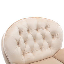 Load image into Gallery viewer, Velvet Swivel Accent Chair with Ottoman, Modern Chaise Lounge Chair with Metal Frame and Footstool, Comfy Armchair Reading Chair