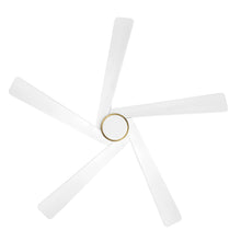 Load image into Gallery viewer, WINGBO 54 DC Ceiling Fan with Lights and Remote Control, 5 Reversible Carved Wood Blades Brass/Black