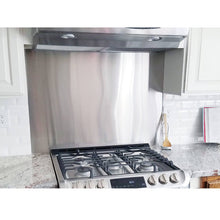 Load image into Gallery viewer, Hqsgdmn 24" by 30" Stainless Steel Stove Backsplash Splatter Guard SP3604 Range Hood Backsplash Wall Shield Metal Panel, Ultra Flat Easy Clean and