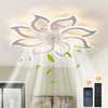 Garwarm Dimmable Ceiling Fan with Light and Remote Control, 27" Small Flush Mounted Ceiling Fan