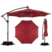 Load image into Gallery viewer, Tangkula 10ft Solar Patio Umbrella with Base Included