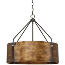 Load image into Gallery viewer, Possini Euro Design Julian Bronze Pendant Chandelier 22 inch Wide Rustic Farmhouse Metal Drum Shade 4-Light Fixture for Dining Room House Kitchen