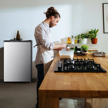 Load image into Gallery viewer, KNDKO 3.2cu.ft Upright Freezer, Compact Freezer with Removable Shelves, Adjustable Thermostat for Home/Kitchen/Office, SILVER
