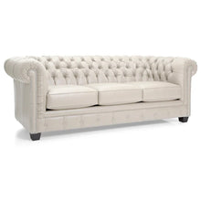 Load image into Gallery viewer, Hancock Tufted Top Grain Italian Leather Chesterfield Sofa - Dimensions: 31" H x 86" W x 40" D