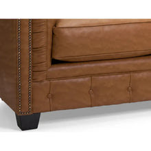 Load image into Gallery viewer, Hancock Tufted Top Grain Italian Leather Chesterfield Sofa - Dimensions: 31" H x 86" W x 40" D