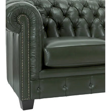 Load image into Gallery viewer, Hancock Tufted Top Grain Italian Leather Chesterfield Sofa - Dimensions: 31" H x 86" W x 40" D