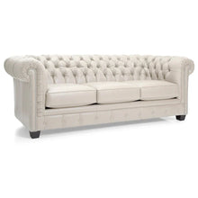 Load image into Gallery viewer, Hancock Tufted Top Grain Italian Leather Chesterfield Sofa - Dimensions: 31" H x 86" W x 40" D