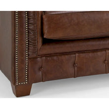 Load image into Gallery viewer, Hancock Tufted Top Grain Italian Leather Chesterfield Sofa - Dimensions: 31" H x 86" W x 40" D