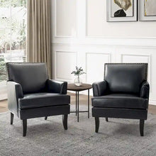 Load image into Gallery viewer, Nileus Set of 2 Modern Classic Polyester Accent Chairs with Solid Wood Legs by HULALA HOME