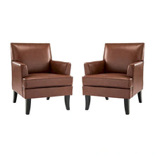 Load image into Gallery viewer, Nileus Set of 2 Modern Classic Polyester Accent Chairs with Solid Wood Legs by HULALA HOME