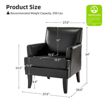 Load image into Gallery viewer, Nileus Set of 2 Modern Classic Polyester Accent Chairs with Solid Wood Legs by HULALA HOME