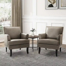 Load image into Gallery viewer, Nileus Set of 2 Modern Classic Polyester Accent Chairs with Solid Wood Legs by HULALA HOME