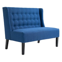 Load image into Gallery viewer, HOMCOM Armless Double Sofa Loveseat - Tufted Linen Upholstery Couch with Wooden Legs for Living Room - 28.75 x 43.25 x 36.5 inches