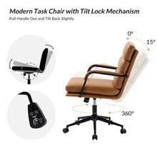 Load image into Gallery viewer, Joseph Contemporary Faux Leather Task Chair with Tilt Lock and Center Tilt by HULALA HOME