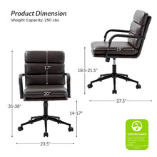 Load image into Gallery viewer, Joseph Contemporary Faux Leather Task Chair with Tilt Lock and Center Tilt by HULALA HOME