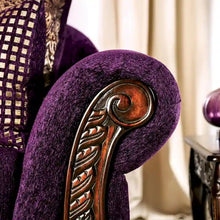 Load image into Gallery viewer, Grendel Classic Purple Chenille Loveseat with Rolled Arms by Furniture of America