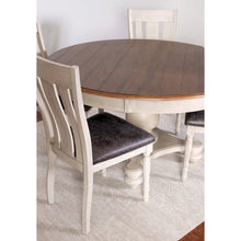 Load image into Gallery viewer, Roundhill Furniture 5-Piece Dining Set: Round Weathered Oak Table with 4 Chairs