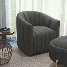 Load image into Gallery viewer, SEYNAR Modern Velvet Tufted Swivel Club Chair and Ottoman Set