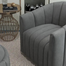 Load image into Gallery viewer, SEYNAR Modern Velvet Tufted Swivel Club Chair and Ottoman Set