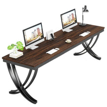 Load image into Gallery viewer, 78.74 - Inch Extra Long Double Computer Desk with Stylish Metal Legs for Home Office