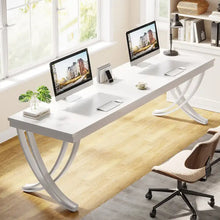 Load image into Gallery viewer, 78.74 - Inch Extra Long Double Computer Desk with Stylish Metal Legs for Home Office