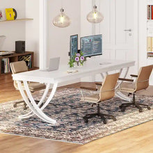 Load image into Gallery viewer, 78.74 - Inch Extra Long Double Computer Desk with Stylish Metal Legs for Home Office