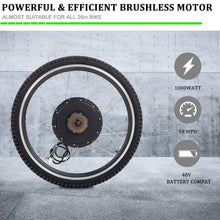 Load image into Gallery viewer, Ktaxon 48V 1000W Electric Bicycle Motor Kit, 26" Front Wheel E - Bike Conversion Kit W/ LCD Display (without Battery)
