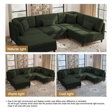 Load image into Gallery viewer, 5-Piece Corduroy Modular Sectional Sofa with Ottoman