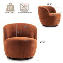 Load image into Gallery viewer, Modern Swivel Barrel Chair with 360 - Degree Rotation - Single Fabric Accent Chair