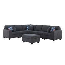 Load image into Gallery viewer, Stone Gray 7-Piece L - Shaped Sectional Sofa Set with Ottoman