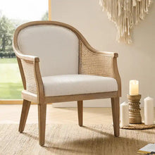 Load image into Gallery viewer, Danilo Solid Wood Armchair with Rattan Design and Sturdy Legs by HULALA HOME