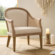 Load image into Gallery viewer, Danilo Solid Wood Armchair with Rattan Design and Sturdy Legs by HULALA HOME