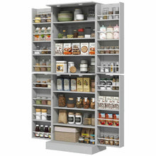 Load image into Gallery viewer, Spaco 17-Tier Kitchen Small Pantry Cabinet with 2 Doors and 6 Adjustable Shelves, Cabinet Pantry, Freestanding 5-Tier Shelving Pantries