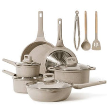 Load image into Gallery viewer, Carote Nonstick Pots and Pans Set, 13 Pcs Induction Kitchen Cookware Sets(Taupe Granite), Brown