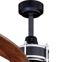 Load image into Gallery viewer, Vaxcel Curtiss Satin Brass Mid - Century Modern MCM Wood Propeller Ceiling Fan with LED Light Kit and Remote
