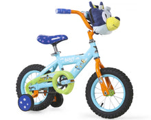 Load image into Gallery viewer, Bluey 12 - Inch Kids BMX Bike with Training Wheels, Plush Bag, Steel Frame, Coaster Brake, Ages 3 - 5