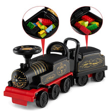 Load image into Gallery viewer, 6V 2 - Seater Ride On Train with Detachable Carriage, Under - Seat Storage, Whistle &amp; Flashing LED Lights, Trackless Electric Ride On Toy for Kids