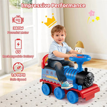 Load image into Gallery viewer, 6V 2 - Seater Ride On Train with Detachable Carriage, Under - Seat Storage, Whistle &amp; Flashing LED Lights, Trackless Electric Ride On Toy for Kids
