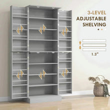Load image into Gallery viewer, Spaco 17-Tier Kitchen Small Pantry Cabinet with 2 Doors and 6 Adjustable Shelves, Cabinet Pantry, Freestanding 5-Tier Shelving Pantries