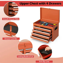 Load image into Gallery viewer, 2 - in - 1 Rolling Tool Chest, 5-Drawer Tool Storage Cabinet with Wheels, Adjustable Shelf, Tool Box Organizer for Garage Warehouse Workshop