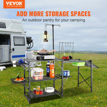 Load image into Gallery viewer, Camping Kitchen Table Folding Portable Cook Station Tables Shelves &amp;A Sink