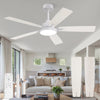 Zardon 52 in Black Ceiling Fan with LED Light and Remote, Downrod 6-Speed and Quiet Reversible DC Motor for Bedroom, Living Room, Indoor