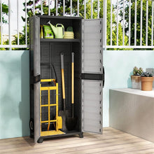 Load image into Gallery viewer, 68" Lockable Plastic Storage Cabinet with 3 Adjustable Shelves, Vertical Shelving Unit Utility Garage Organizer for Basement, Laundry Room &amp; Mudroom