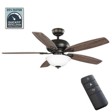Load image into Gallery viewer, Hampton Bay 50271 Southwind II 52 in. Indoor LED Bronze Ceiling Fan with Light Kit, Reversible Blades and Remote Control